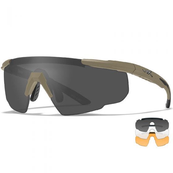 Wiley X Saber Advanced - Smoke Grey + Clear + Light Rust Lens / Matte Tan Frame