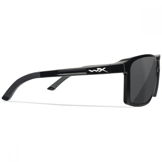 Wiley X WX Alfa Glasses - Captivate Polarized Grey Lenses / Gloss Black Frame