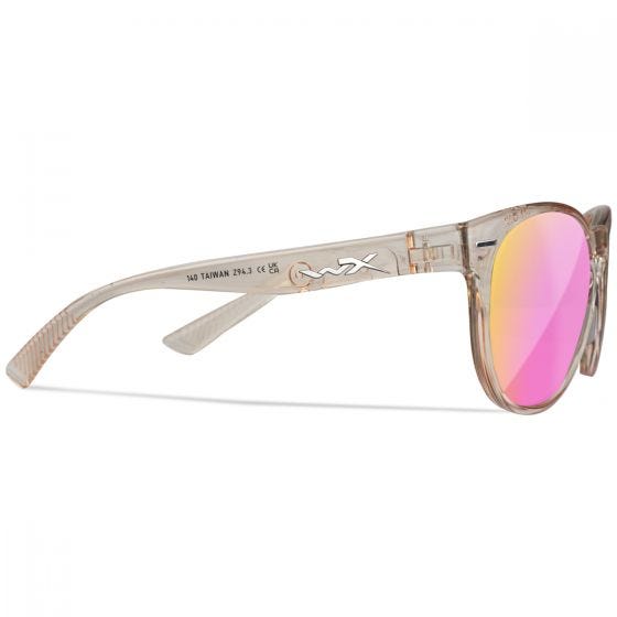 Wiley X WX Covert Glasses - Captivate Polarized Rose Gold Lenses / Gloss Crystal Blush Frame