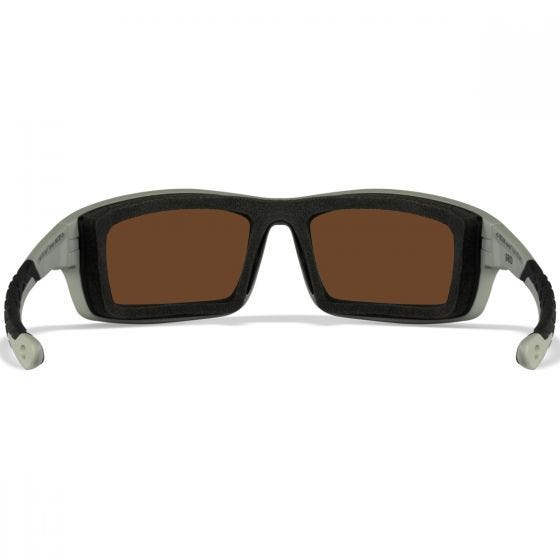 Wiley X WX Grid Glasses - Captivate Polarized Green Mirror Lenses / Matte Cool Grey Frame