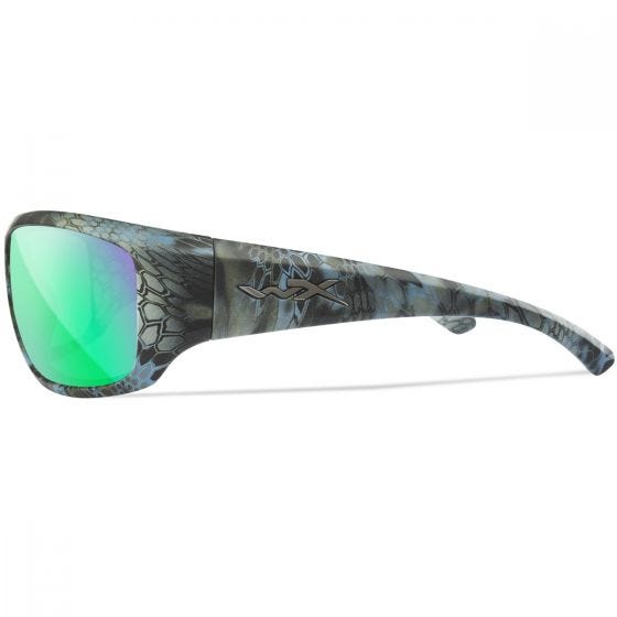 Wiley X WX Omega Glasses - Captivate Polarized Green Mirror Lens / Kryptek Neptune Frame