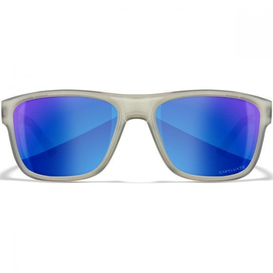 Wiley X WX Ovation Glasses - Captivate Polarized Blue Mirror Lenses / Matte Slate Frame