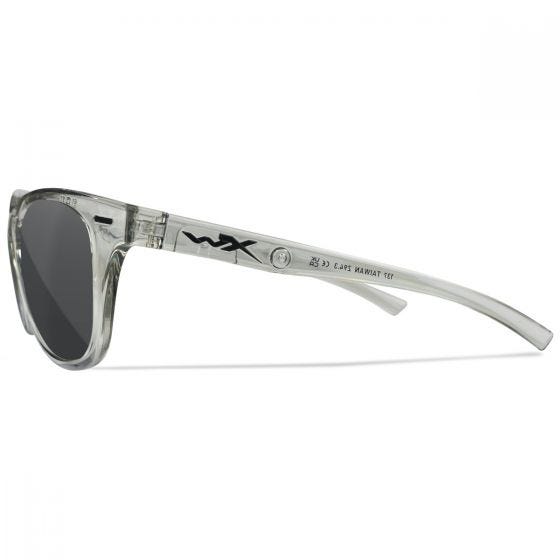 Wiley X WX Ultra Glasses - Captivate Polarized Grey Lenses / Gloss Crystal Light Grey Frame