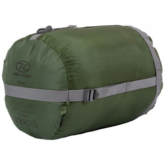 Highlander Phoenix Ember 250 Mummy Sleeping Bag Olive Green