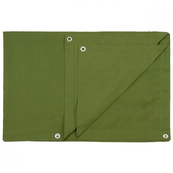 MFH Canvas Tarpaulin Metal Eyelets 365x487cm Olive