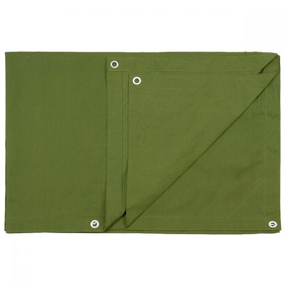 MFH Canvas Tarpaulin Metal Eyelets 365x487cm Olive