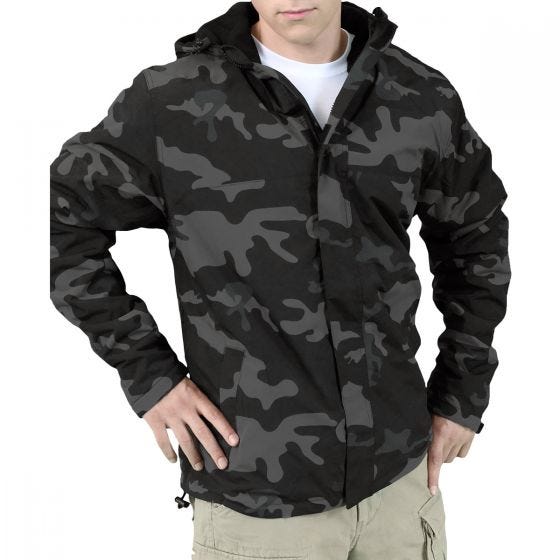 Surplus Windbreaker Jacket with Zipper Black Camo