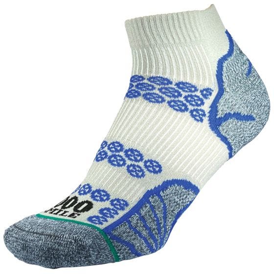 1000 Mile Lite Anklet Repreve Double Layer Socks Silver/Royal Blue