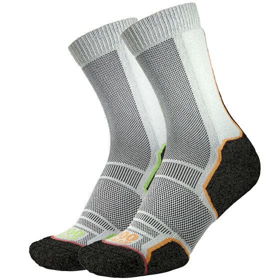 1000 Mile Trek Repreve Single Layer Socks 2 Pack Black/Orange + Black/Green