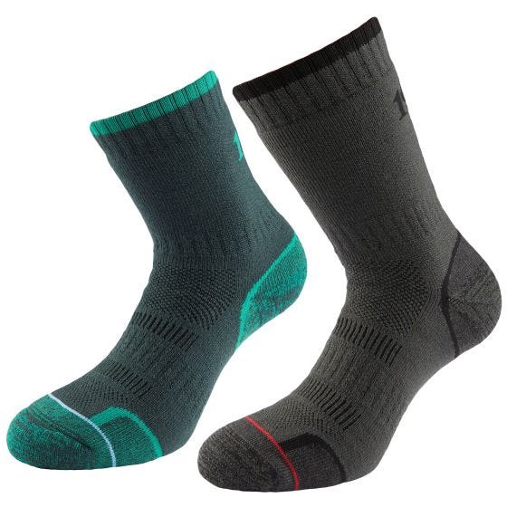 1000 Mile Walking Sock 2 Pack Emerald/Charcoal
