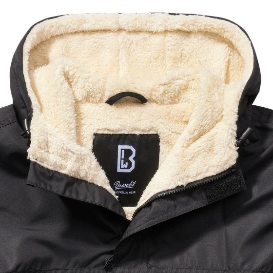 Brandit Windbreaker Sherpa Jacket Black