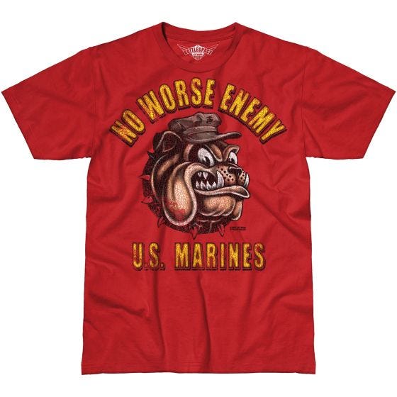 7.62 Design USMC No Worse Enemy Battlespace T-Shirt Scarlet Heather