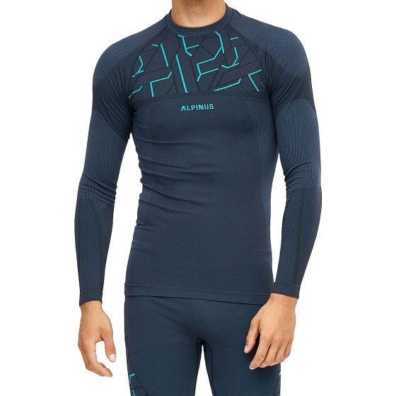 Alpinus Men's Outdoor Gausdal Thermoactive Base Layer Top Graphite Blue