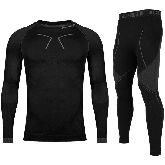 Alpinus Men's Tactical Thermoactive Base Layer Set Black/Grey