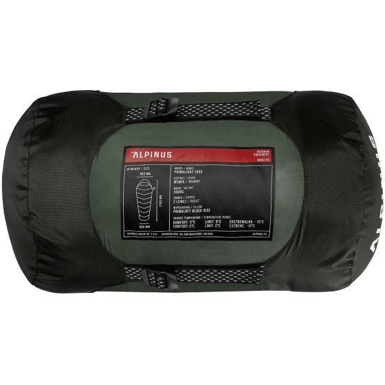 Alpinus PrimaLight 1000 (Right) Sleeping Bag Green