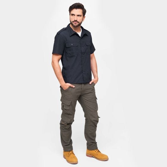 Brandit US Shirt Ripstop Short Sleeve Navy