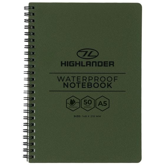 Highlander Forces A5 Waterproof Notebook Olive