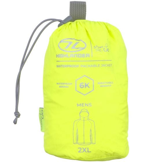 Highlander Stow & Go Packaway Jacket Yellow
