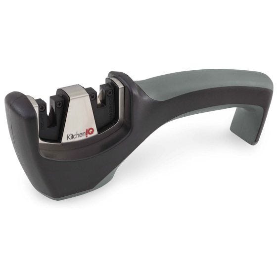 KitchenIQ Straight Edge Knife Sharpener Grey
