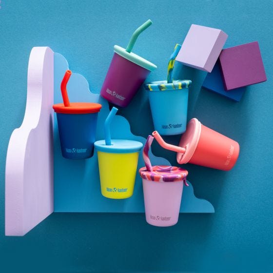 Klean Kanteen Kid's Cup 295ml w/Straw Lid Mykonos Blue