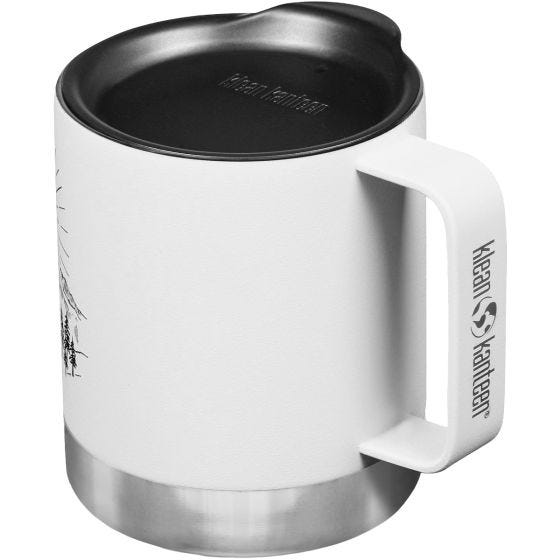 Klean Kanteen 355ml Insulated Camp Mug w/Tumbler Lid Mountain-Matte White