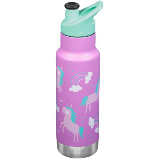 Klean Kanteen Kid Kanteen 355ml Classic Insulated Bottle Sport Cap Unicorns