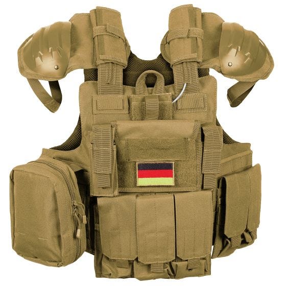 MFH Combat Vest with Quick Release Coyote Tan
