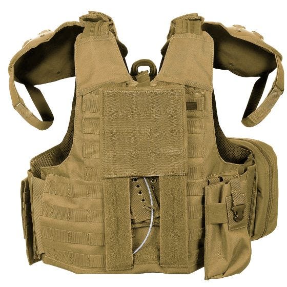 MFH Combat Vest with Quick Release Coyote Tan