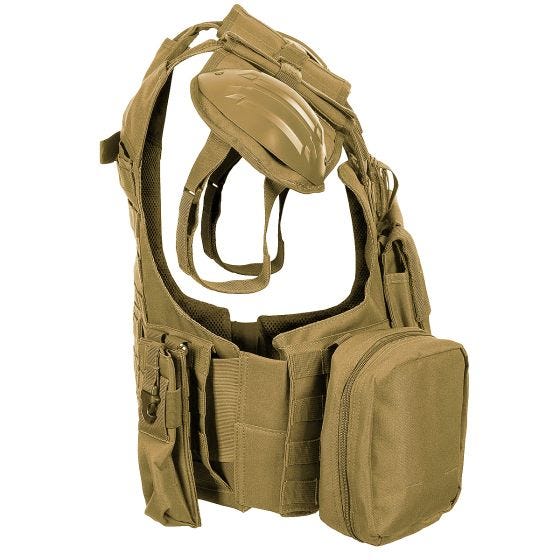 MFH Combat Vest with Quick Release Coyote Tan