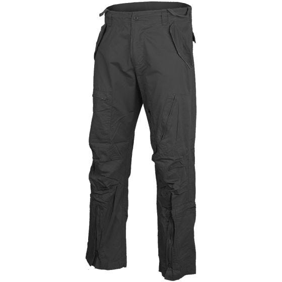 Mil-Tec Pilot Trousers Poplin Cotton Prewashed Black