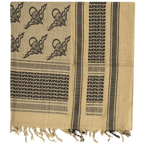 Mil-Tec Shemagh Scarf Paratrooper Coyote / Black