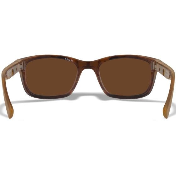 Wiley X WX Helix Glasses - Captivate Polarized Green Mirror Lenses / Gloss Demi Brown Frame
