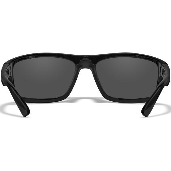 Wiley X WX Peak Glasses - Silver Flash Lenses / Gloss Black Frame