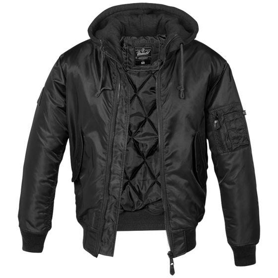 Brandit MA1 Sweat Hooded Jacket Black