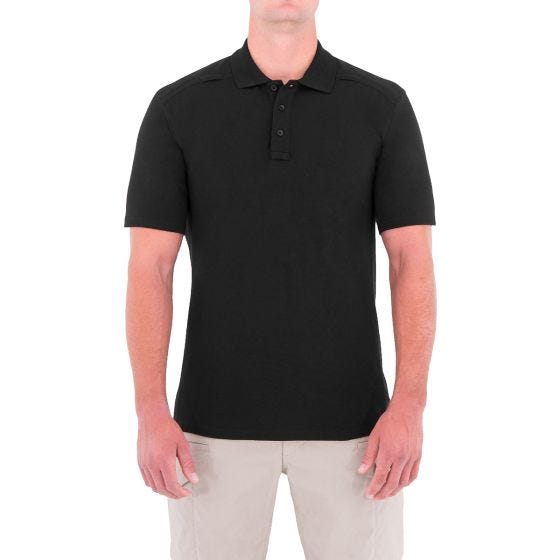 First Tactical Men's Cotton Short Sleeve Polo with Pen Pocket Black