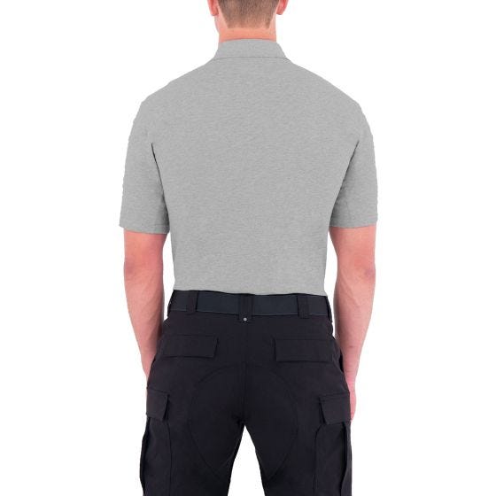 First Tactical Men's Cotton Short Sleeve Polo with Pen Pocket Heather Grey