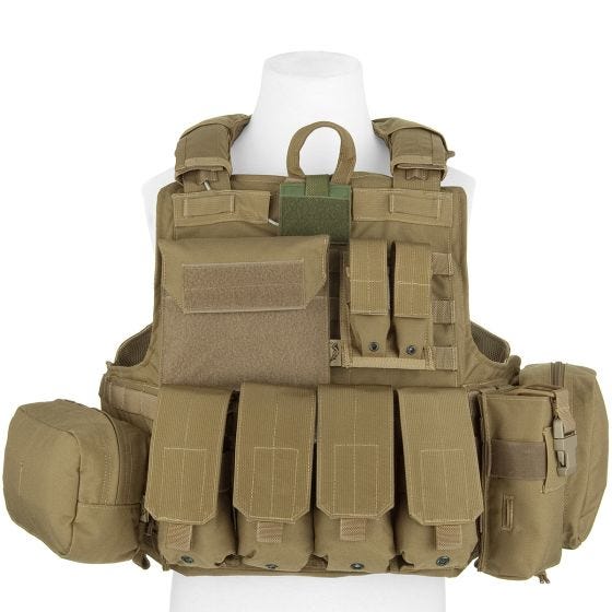 Flyye Force Recon Vest with Pouch Set ver. Mar Khaki