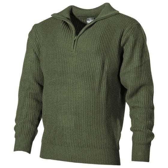 MFH Navy Sweater Acrylic OD Green