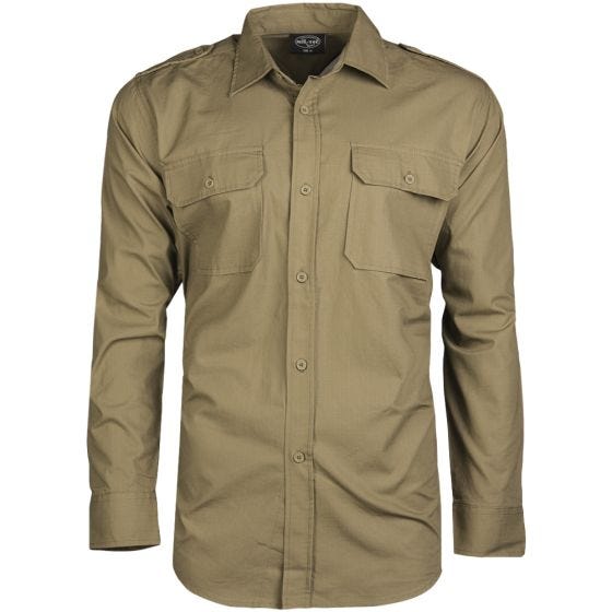 Mil-Tec RipStop Shirt Long Sleeve Coyote