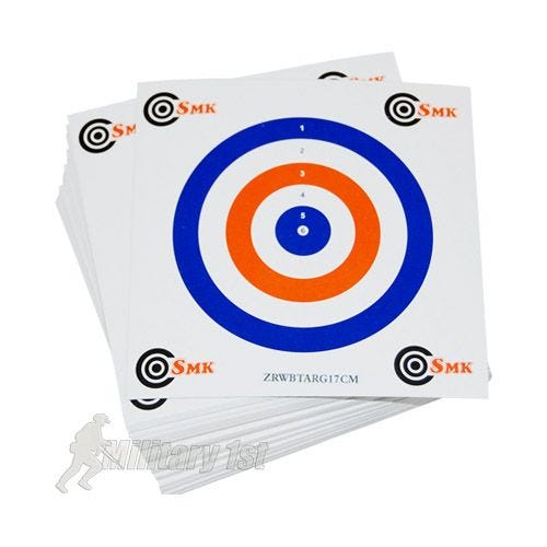 SMK Red White Blue 17cm Card Targets (100 Pack)
