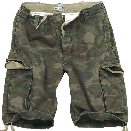 Surplus Vintage Shorts Washed Woodland